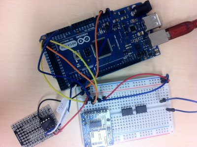 Arduino Mega ADK, I2C EEPROM and Adafruit microSD breakout board